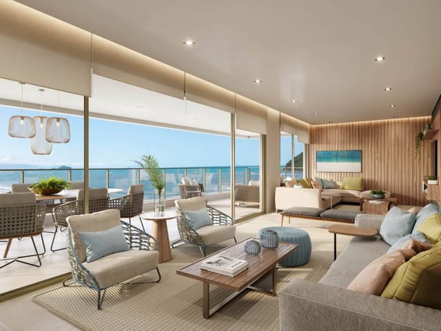 Foto do Apartamento - Apartamento Square Family Club, Praia da Enseada, Frente Mar à venda, Bertioga, SP, 2 suítes, 2 vagas, piscina, varanda gourmet, lazer completo, 112m² | Tamara Velloso Corretora de Imóveis