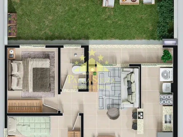 Apartamento com 82m² 2 quartos e 1 banheiro, à venda, no bairro Parque Viaduto em Bauru