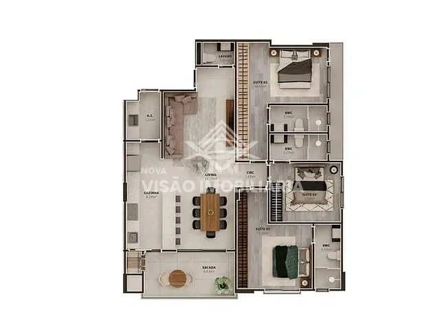 Apartamento com 116m², à venda, no bairro JARDIM BARCELONA em Sinop