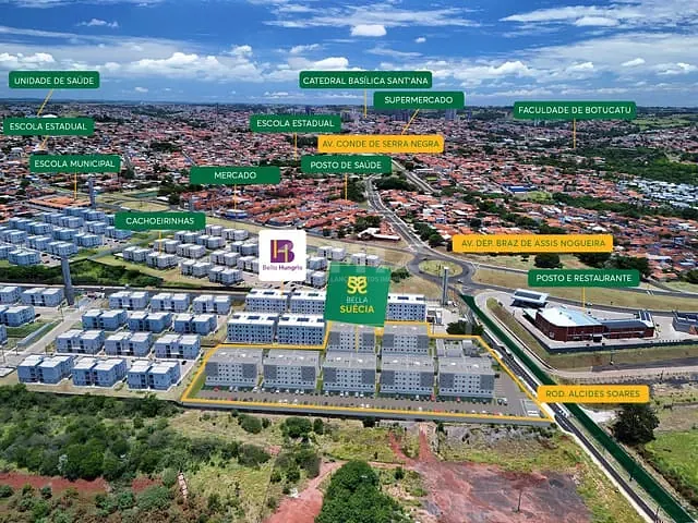 Apartamento 2 quartos e 1 banheiro, à venda, no bairro Jardim Cristina em Botucatu