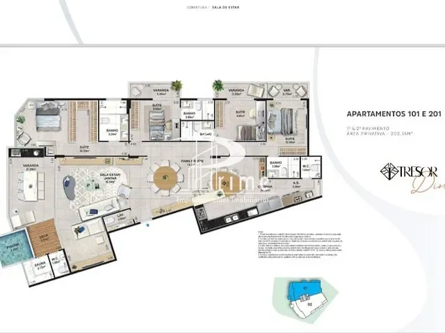 Apartamento com 202m² 4 quartos e 6 banheiros, à venda, no bairro Camboinhas em Niterói