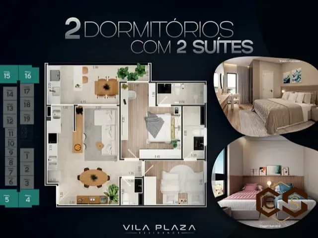 Apartamento com 73m² 2 quartos e 3 banheiros, à venda, no bairro Jardim São Conrado em Indaiatuba