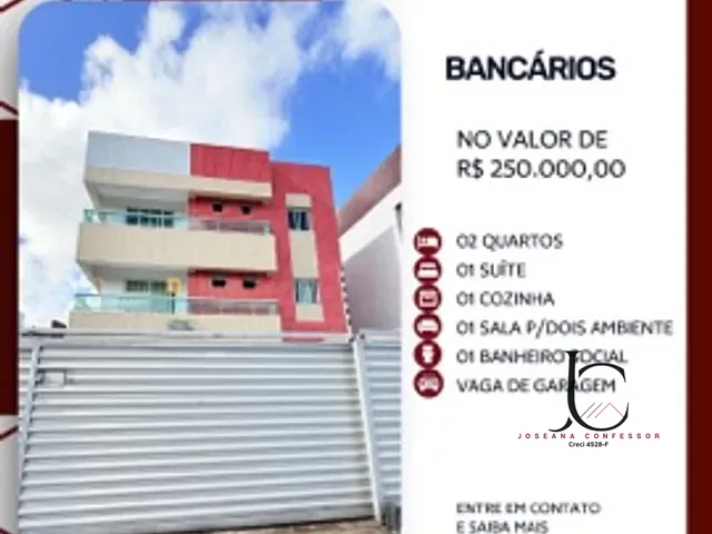 Apartamento 2 quartos e 2 banheiros, à venda, no bairro Bancários em João Pessoa