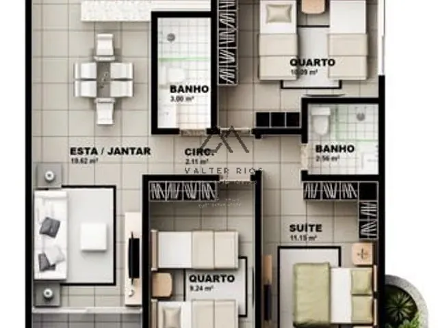 Apartamento 3 quartos e 2 banheiros, à venda, no bairro São Francisco em Ilhéus