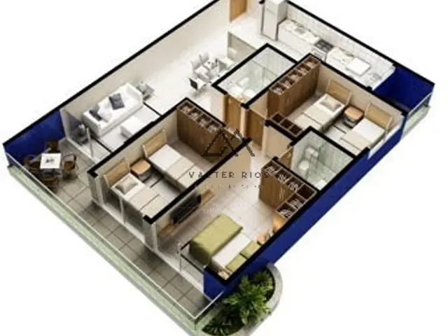 Apartamento 3 quartos e 2 banheiros, à venda, no bairro São Francisco em Ilhéus