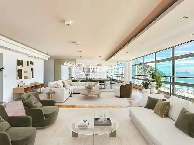 Apartamento com 336m² 4 quartos e 5 banheiros, à venda, no bairro Leme em Rio de Janeiro