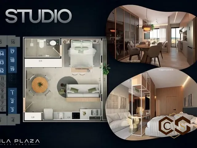 Apartamento com 48m² 1 quarto e 2 banheiros, à venda, no bairro Jardim São Conrado em Indaiatuba