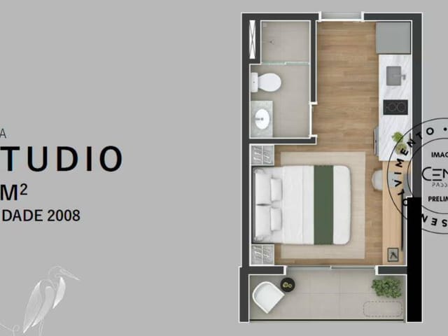 Apartamento 1 quarto e 1 banheiro, à venda, no bairro Centro em Curitiba