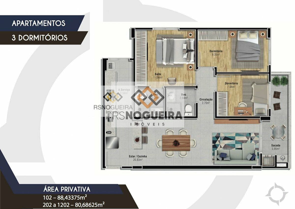 Apartamento à venda com 3 quartos, 10m² - Foto 7