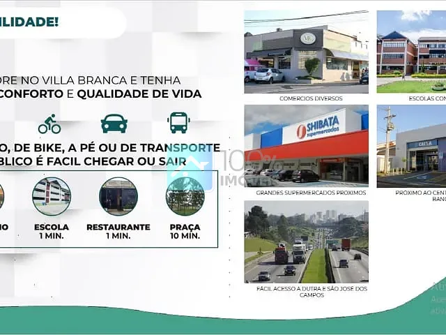 Apartamento com 65m² 2 quartos e 2 banheiros, à venda, no bairro Loteamento Villa Branca em Jacareí
