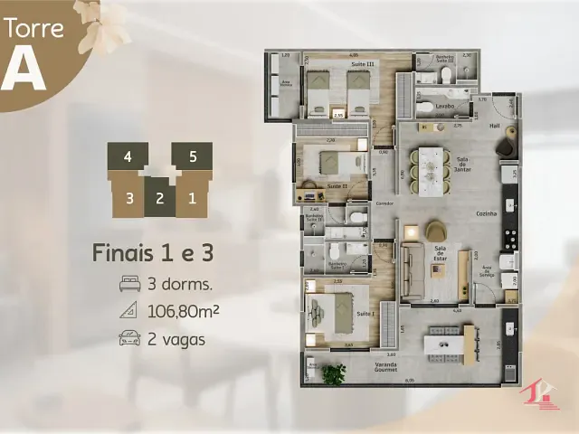 Apartamento 3 quartos e 4 banheiros, à venda, no bairro Centro em Itanhaém