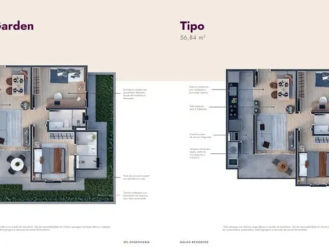 Apartamento 2 quartos e 2 banheiros, à venda, no bairro Parque R Groot em Holambra