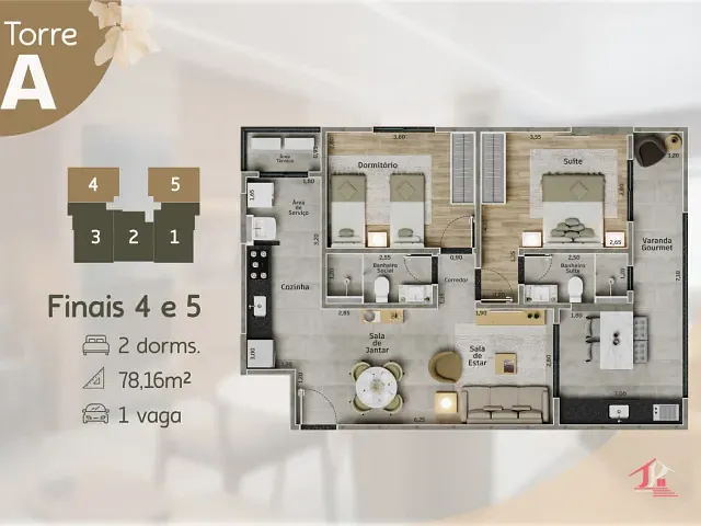 Apartamento 2 quartos e 2 banheiros, à venda, no bairro Centro em Itanhaém