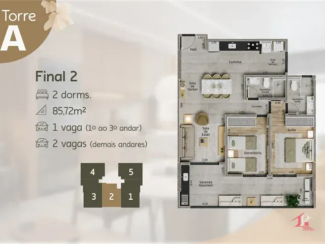 Apartamento 2 quartos e 2 banheiros, à venda, no bairro Centro em Itanhaém