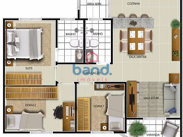 Apartamento com 75m² 3 quartos e 1 banheiro, à venda, no bairro Vila Alcala em Porto Feliz