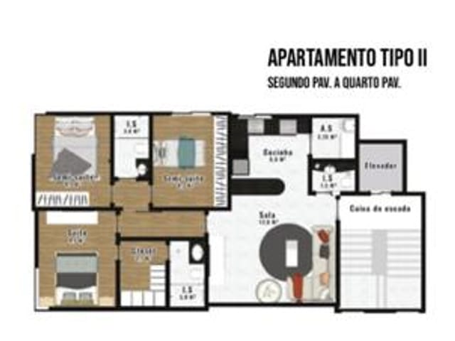 Foto do Apartamento - Vende se Apartamento 3 Quartos 1 suíte com closet e 2 semi suítes 2 Vagas cobertas no Santa Branca! | Deltalar Imóveis