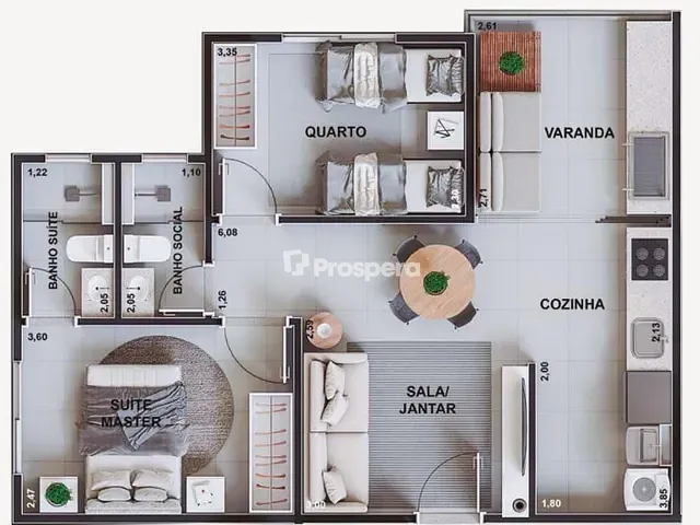 Apartamento 2 quartos e 2 banheiros, à venda, no bairro Setor Faiçalville em Goiânia