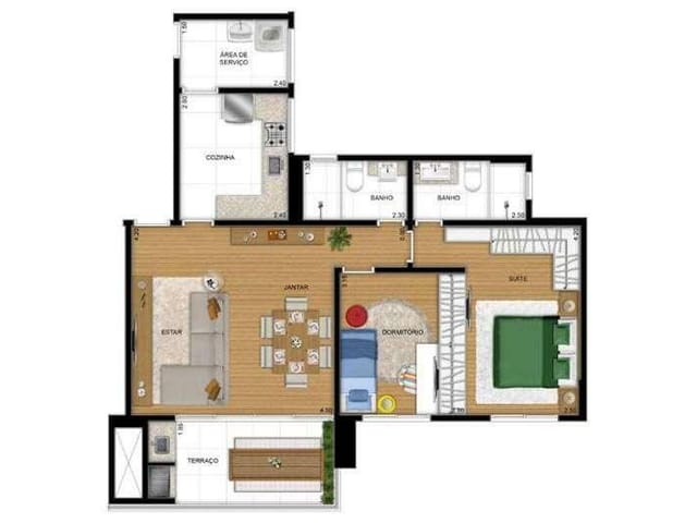 Foto do Apartamento - Splendor Garden – Apto 75 m² Mobiliado | RUSSI IMÓVEIS
