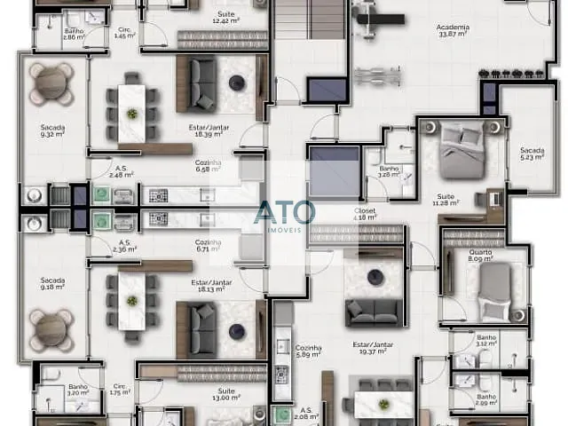 Apartamento 2 quartos e 1 banheiro, à venda, no bairro Centro em Tijucas