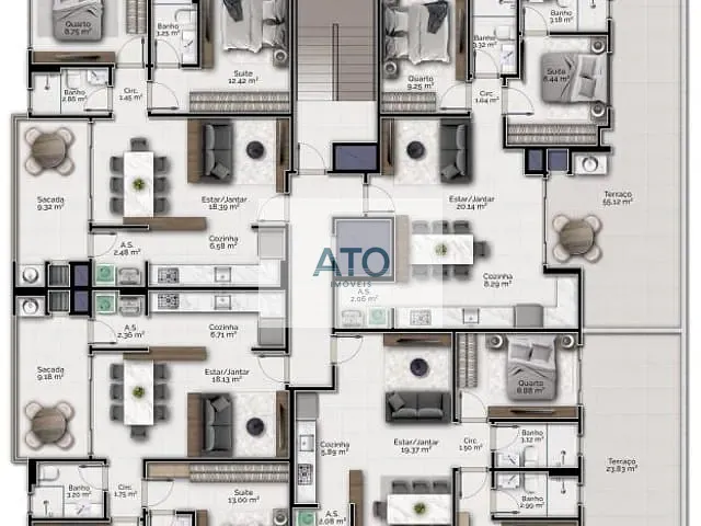 Apartamento 2 quartos e 1 banheiro, à venda, no bairro Centro em Tijucas