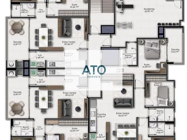 Apartamento 2 quartos e 1 banheiro, à venda, no bairro Centro em Tijucas