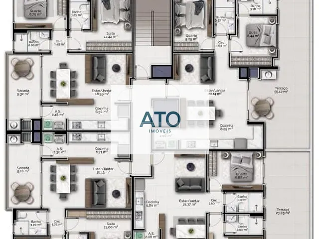 Apartamento 2 quartos e 1 banheiro, à venda, no bairro Centro em Tijucas
