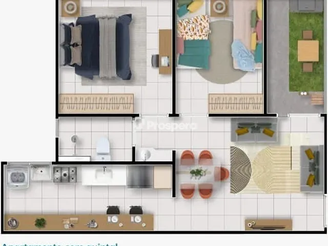 Apartamento 2 quartos e 1 banheiro, à venda, no bairro Vila Maria Dilce em Goiânia