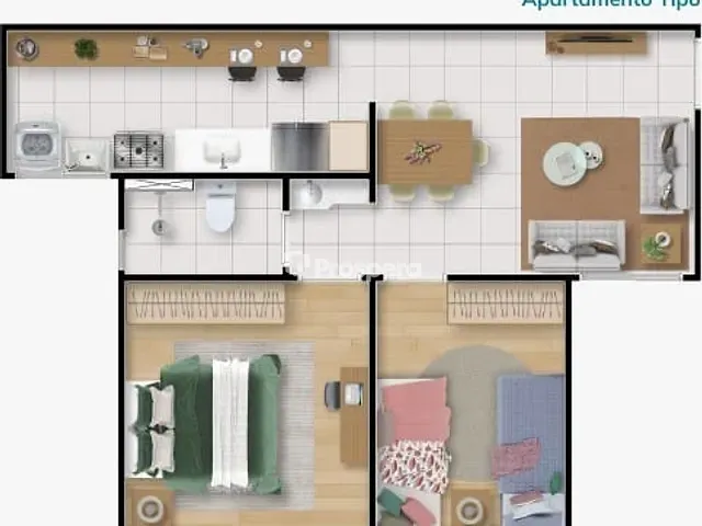 Apartamento 2 quartos e 1 banheiro, à venda, no bairro Vila Maria Dilce em Goiânia