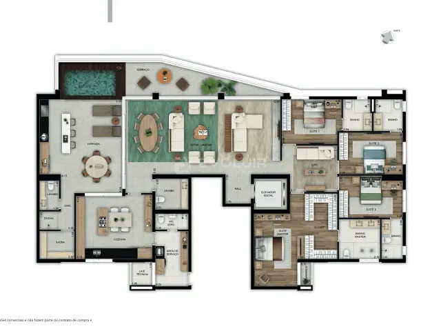 Apartamento 4 quartos e 7 banheiros, à venda, no bairro Serrinha em Goiânia