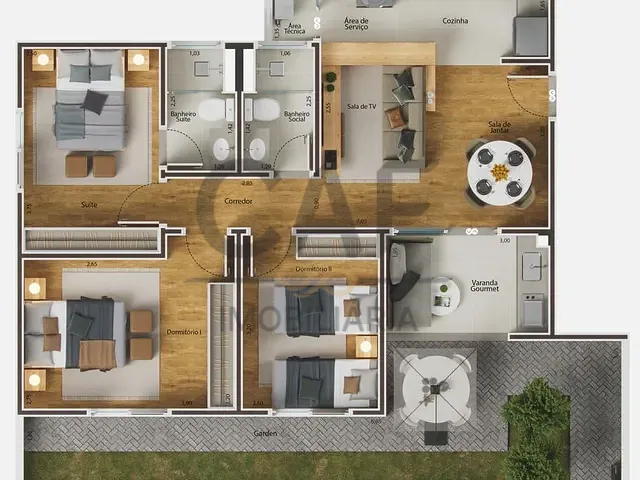 Apartamento com 73m² 3 quartos e 2 banheiros, à venda, no bairro Centro em Jaguariúna