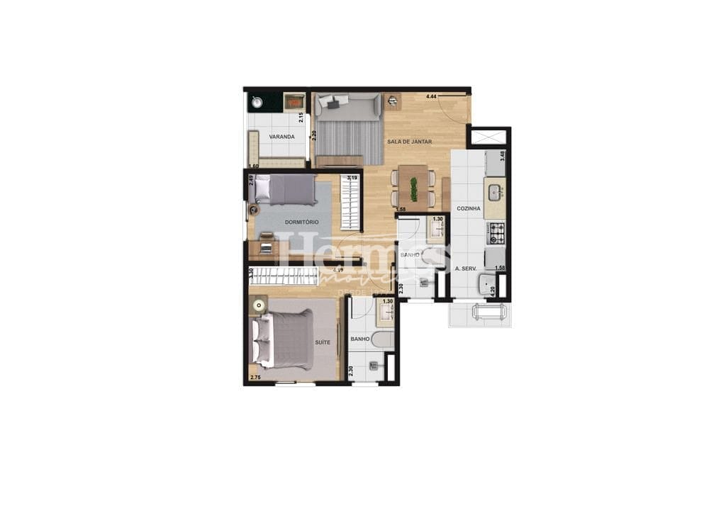 Apartamento, 2 quartos, 56 m² - Foto 14