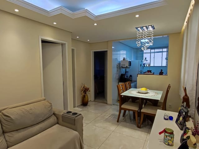 Foto do Apartamento - Apartamento de 2 Quartos, Todo Decorado com Teto Rebaixado em Gesso e Sanca, Bancadas em Granito Mediterrâneo à venda, Cabral, Contagem, MG | Fifty Imóveis