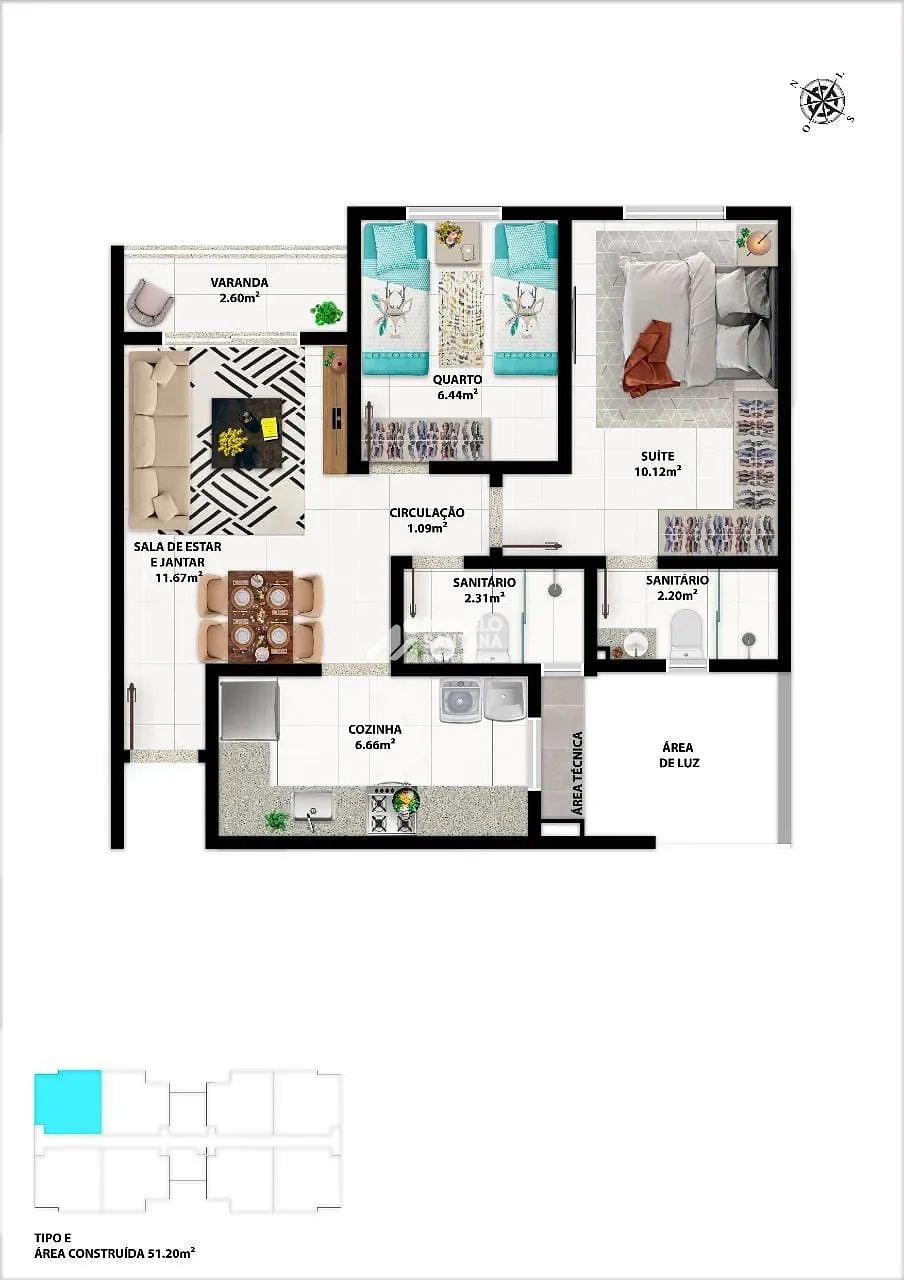 Apartamento, 2 quartos, 45 m² - Foto 15
