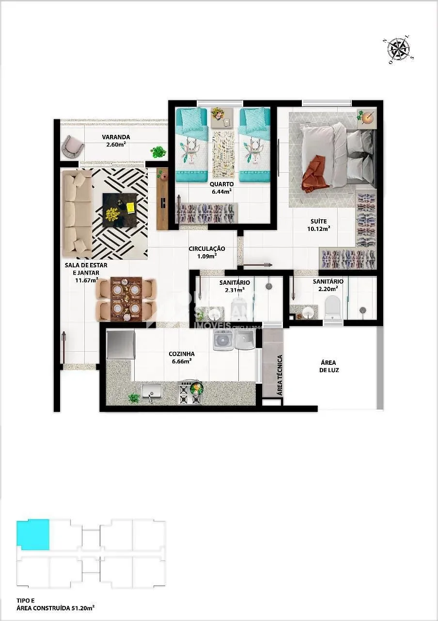 Apartamento, 2 quartos, 45 m² - Foto 15