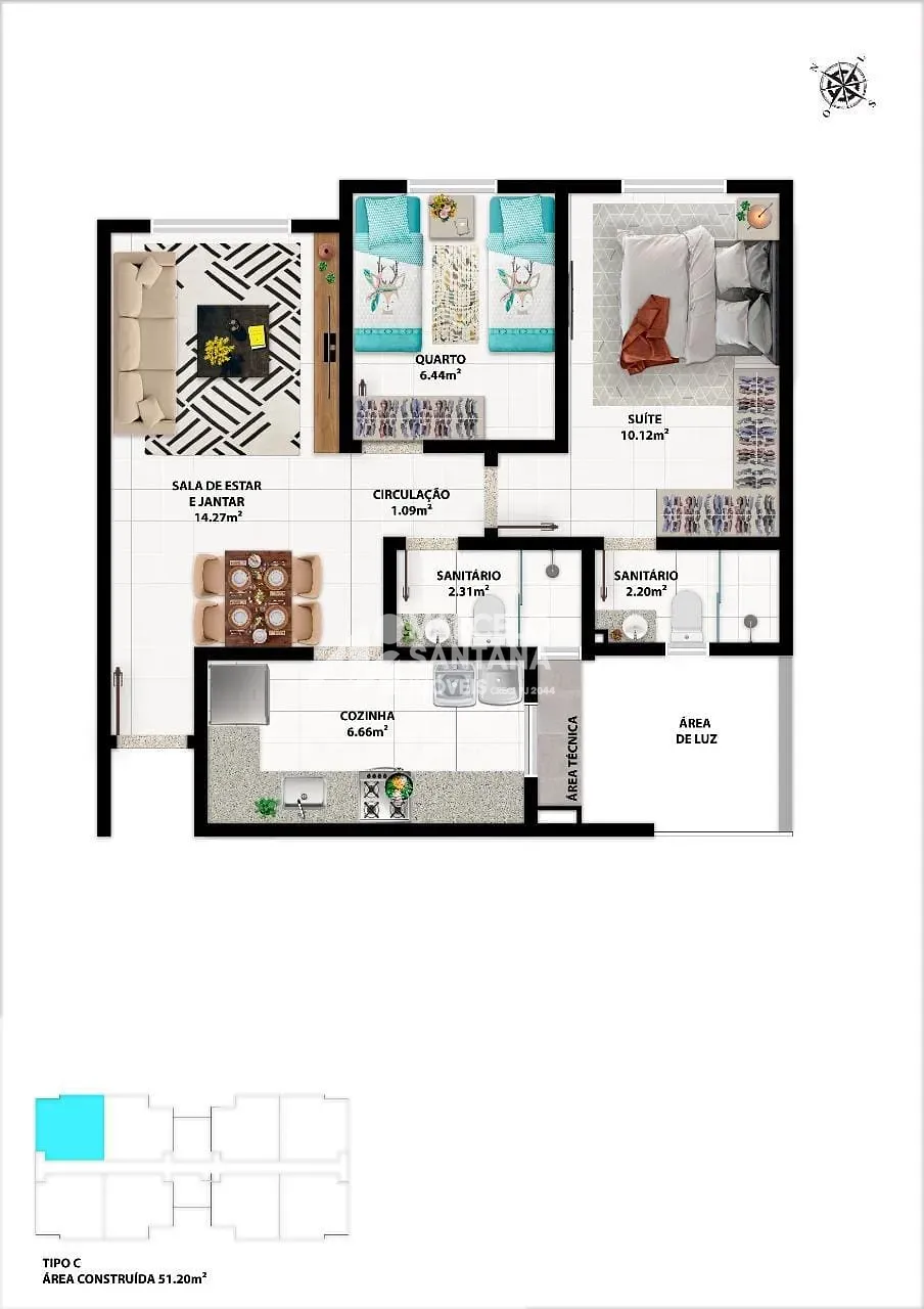 Apartamento, 2 quartos, 45 m² - Foto 13