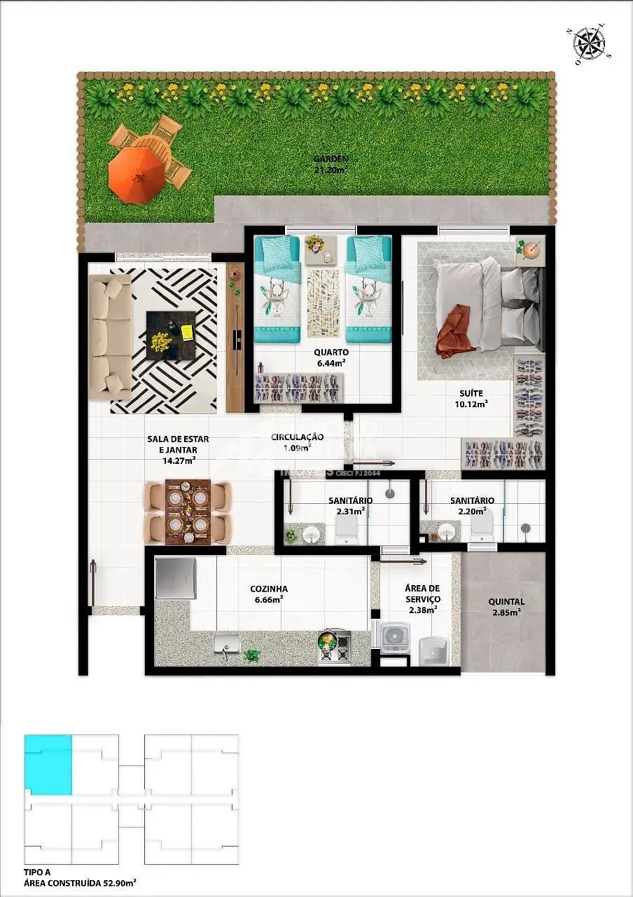 Apartamento, 2 quartos, 45 m² - Foto 11