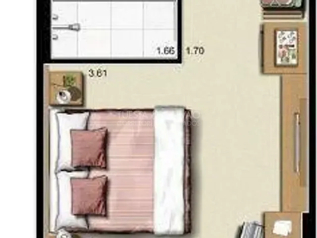 Apartamento com 24m² 1 quarto e 1 banheiro, à venda, no bairro Cabral em Curitiba
