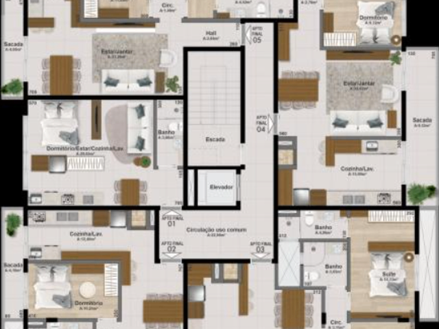 Apartamento com 90m² 2 quartos e 2 banheiros, à venda, no bairro Centro em Nova Prata