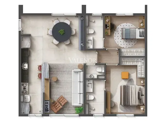 Apartamento com 87m² 2 quartos e 3 banheiros, à venda, no bairro Centro em Jundiaí