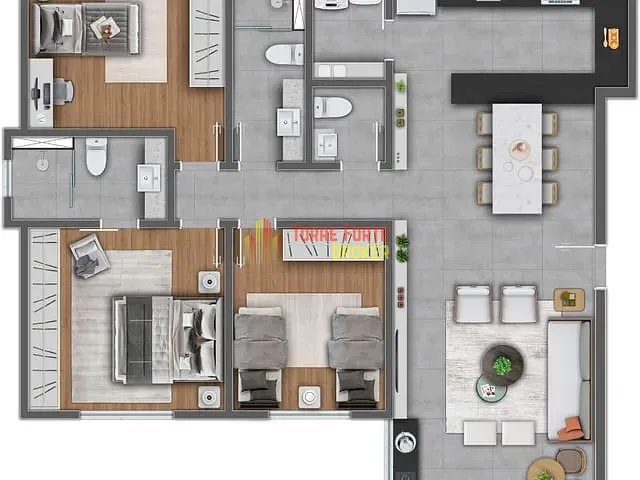 Apartamento com 97m² 3 quartos e 2 banheiros, à venda, no bairro Buritis em Belo Horizonte
