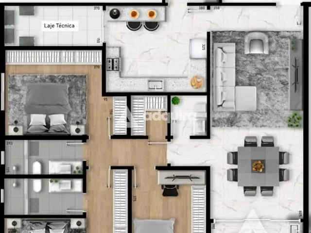 Apartamento com 190m² 3 quartos e 2 banheiros, à venda ou para alugar, no bairro Estrela em Ponta Grossa