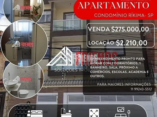 Apartamento com 42m² 2 quartos e 1 banheiro, à venda, no bairro Penha de França em São Paulo