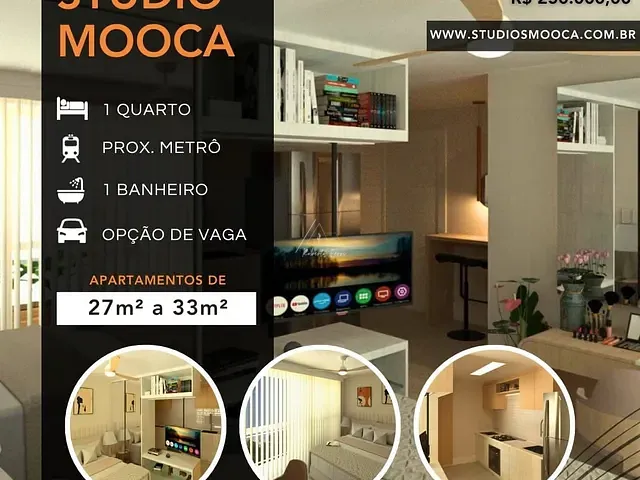 Apartamento 1 quarto e 1 banheiro, à venda, no bairro Mooca em São Paulo