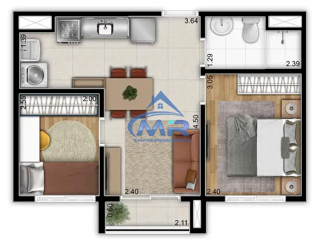 Apartamento 2 quartos e 1 banheiro, à venda, no bairro Vila Tolstoi em São Paulo