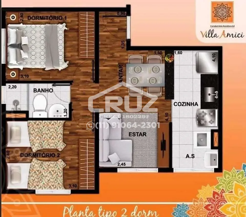 Apartamento, 2 quartos, 10 m² - Foto 2