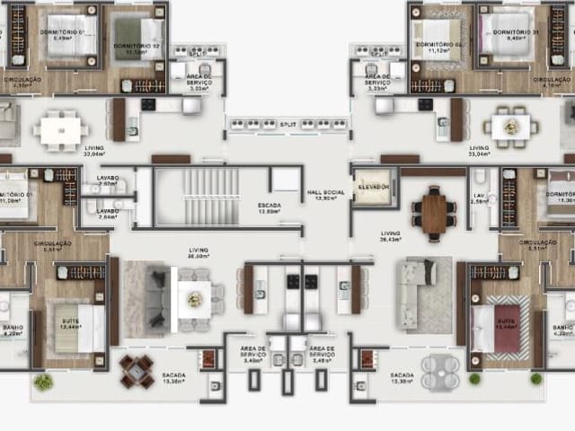 Foto do Apartamento - Apartamento à venda 2 Quartos, 1 Suite, 2 Vagas, 100M², Palmas, Governador Celso Ramos - SC | INVICTUS RESIDENCE | ATO CONSULTORIA IMOBILIARIA