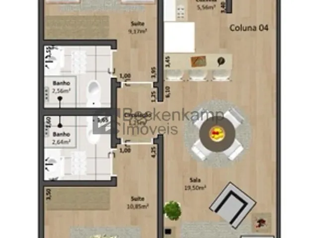 Apartamento 2 quartos e 1 banheiro, à venda, no bairro Jardim Belvedere em Volta Redonda
