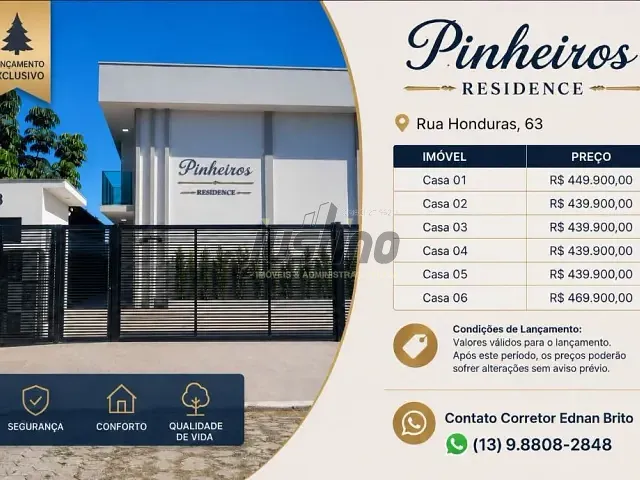 Apartamento com 76m² 2 quartos e 1 banheiro, à venda, no bairro Bopiranga em Itanhaém
