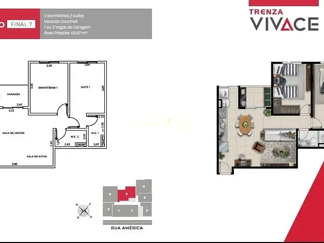 Apartamento 2 quartos e 2 banheiros, à venda, no bairro Atibaia Jardim em Atibaia