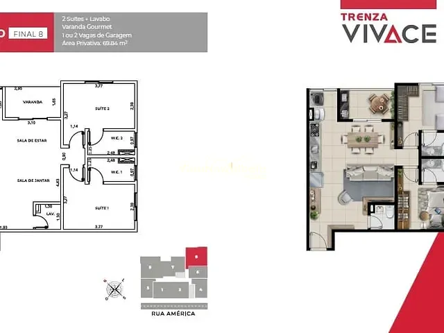 Apartamento 2 quartos e 2 banheiros, à venda, no bairro Atibaia Jardim em Atibaia
